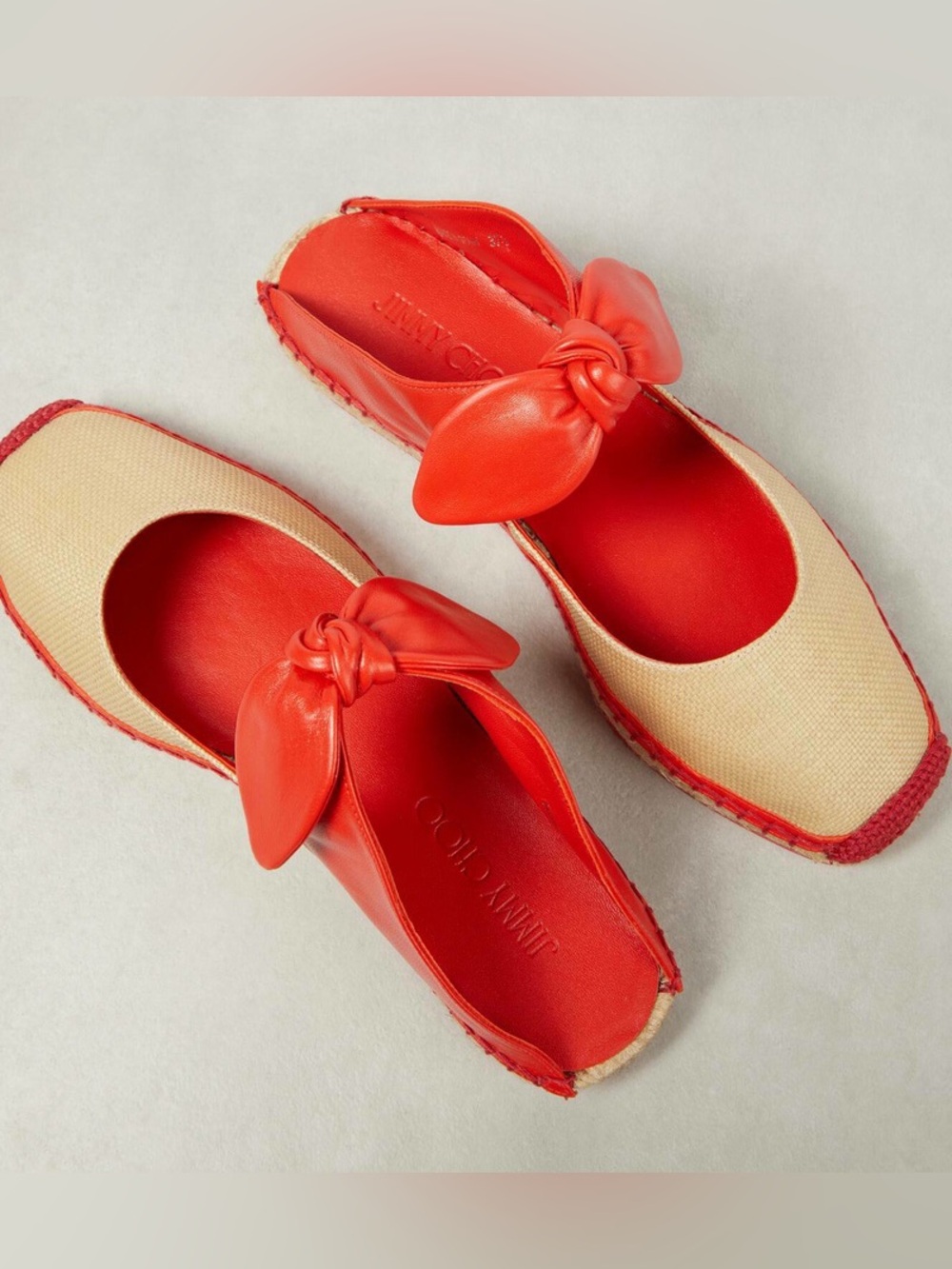 Like new Jimmy Choo Reka leather and raffia espadrilles 36.5 $625